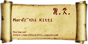 Maróthi Kitti névjegykártya