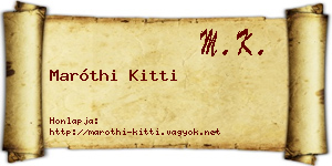 Maróthi Kitti névjegykártya